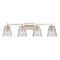 Z-Lite Analia Vanity, 4-Light, 36 In.W x 7.5 In.L x 9.25 In.H, Brushed Nickel/Clear Ribbed 1101-4V-BN - alternate 1